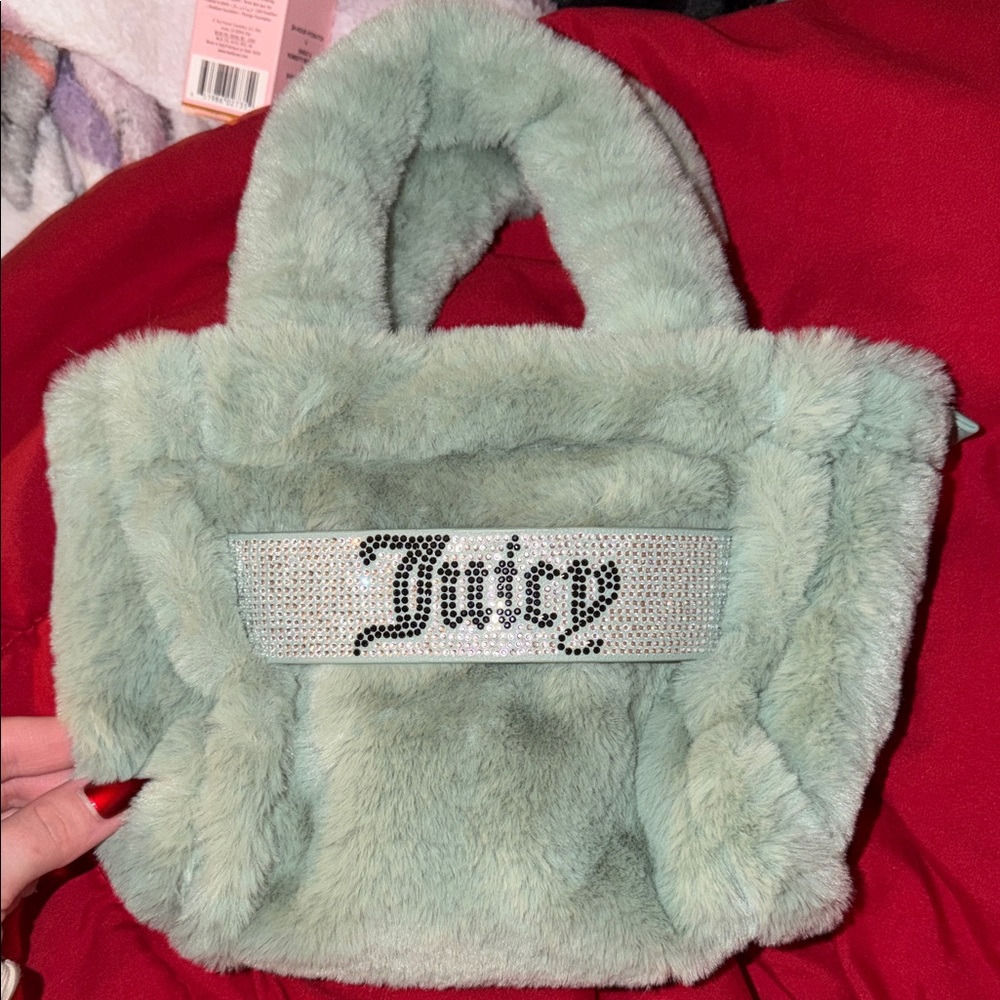Juicy Couture Mint Faux Fur Handbag